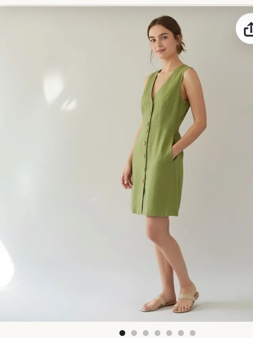 ASOS Cotton Linen Button Down Sleeveless Dress Womens 8 New Minimal Capsule
